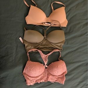 Victoria Secret And Pink 3 bra bralette bundle